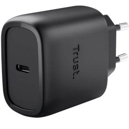 CARGADOR PARED/VIAJE USB-C 45W MAXO NEGRO TRUST